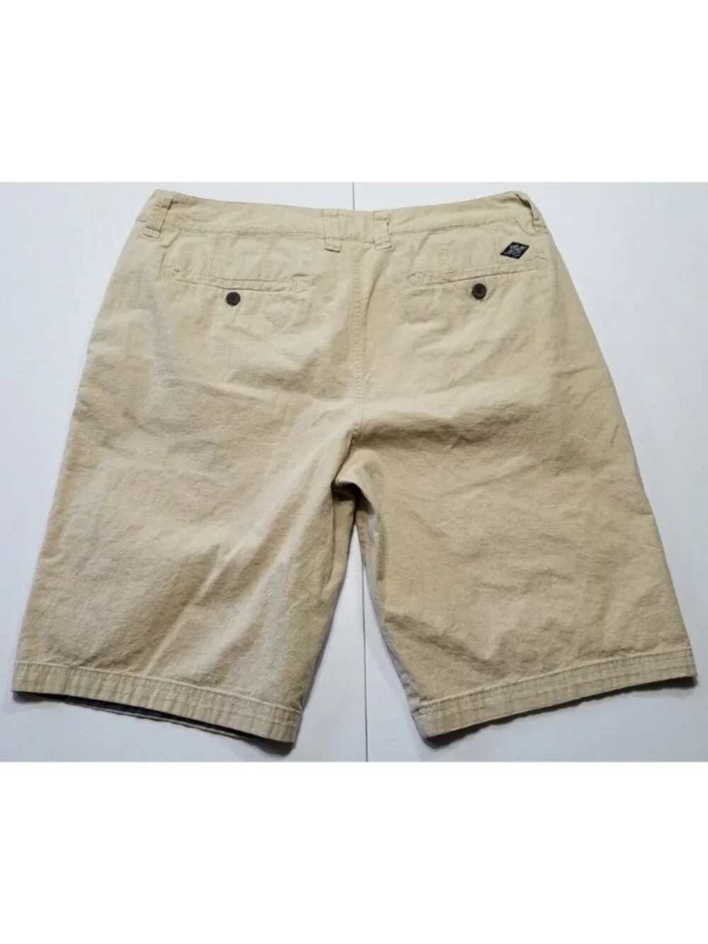 Flag & Anthem Flat Front Stretch Khaki Chino Casual Dress Shorts Men's Size 33